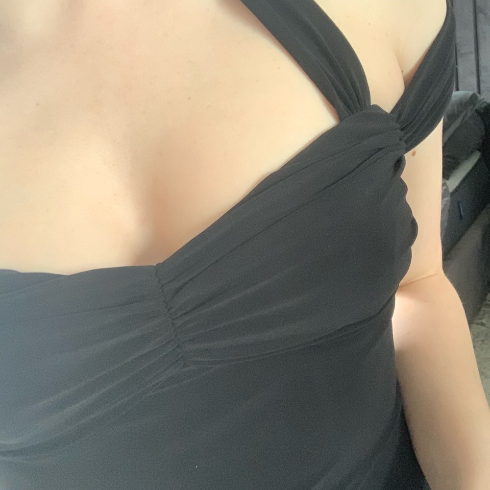 Stretchy Black Mini Dress with Ruching